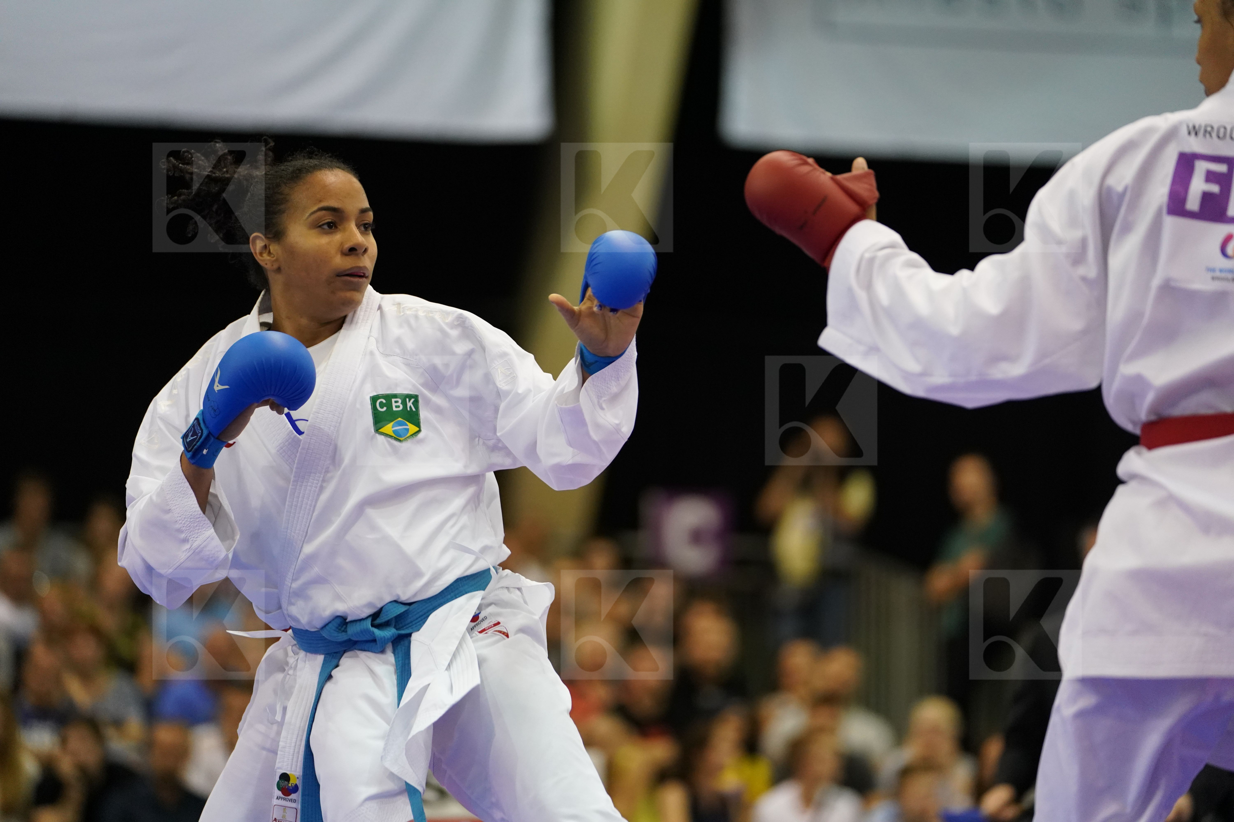 Brazil bronze match Female Kumite +68kg Florentin Anne Laure France Rodrigues Isabela